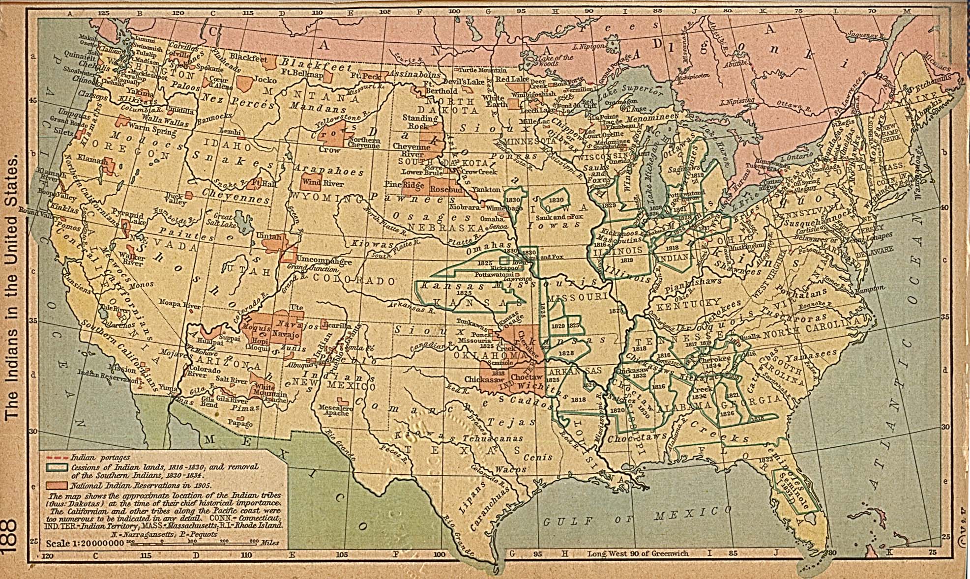 Map showing tribes